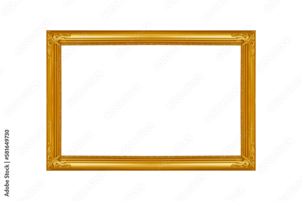 The antique gold frame isolated on the white background The antique gold frame isolated on the white background