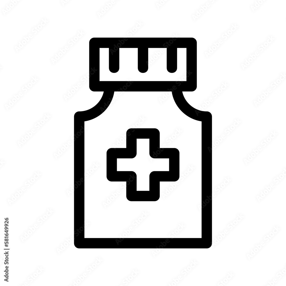 Obraz premium bottle medicine icon or logo isolated sign symbol vector illustration - high quality black style vector icons 