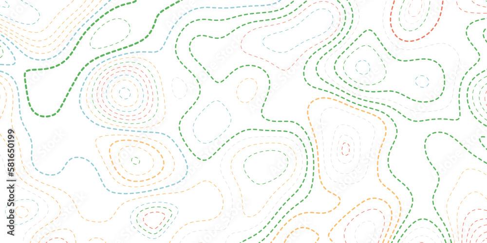 Beautiful green and yellow dots lines concept topography contour lines