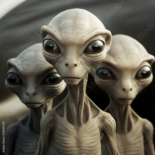 Three Lifelike Aliens Generative AI