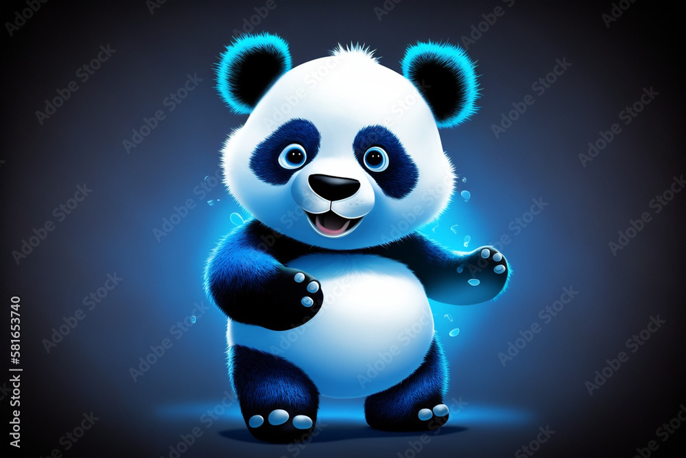 Naklejka premium panda bear made by generative ai