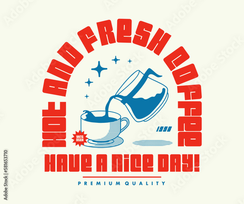 Vintage illustration of coffee break t shirt design, vector graphic, typographic poster or tshirts street wear and Urban style	