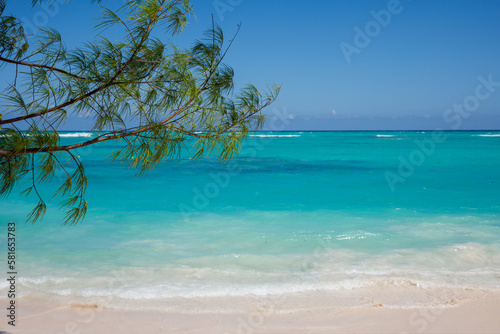Fototapeta Naklejka Na Ścianę i Meble -  Dominican Republic Bavaro Punta cana provinces La Altagracia. Tropical beach, white sand