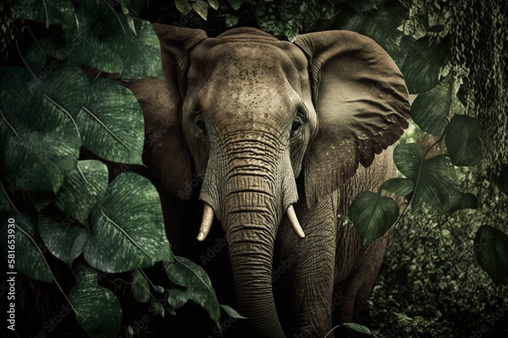 elephant in the wild made by generative ai
