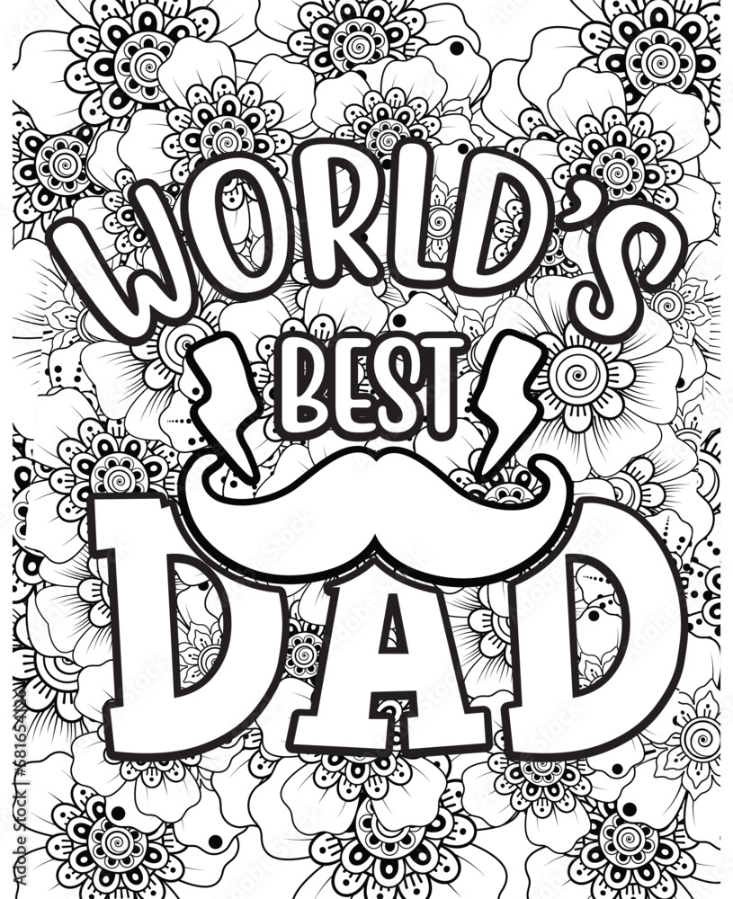 Dad typography coloring page