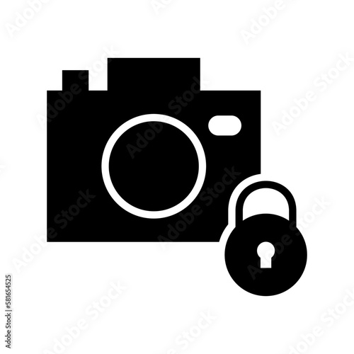 camera lock icon or logo isolated sign symbol vector illustration - high quality black style vector icons
