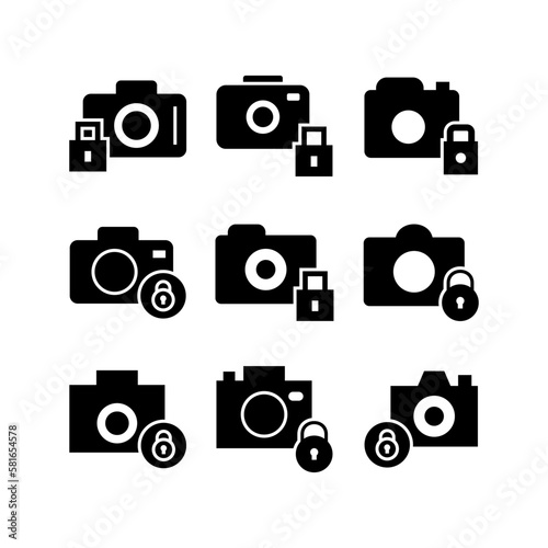 camera lock icon or logo isolated sign symbol vector illustration - high quality black style vector icons 