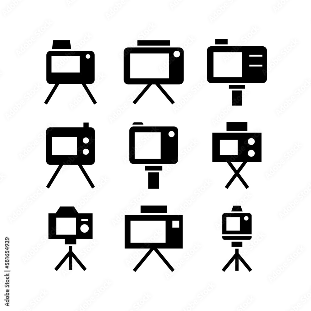 camera tripod icon or logo isolated sign symbol vector illustration - high quality black style vector icons
