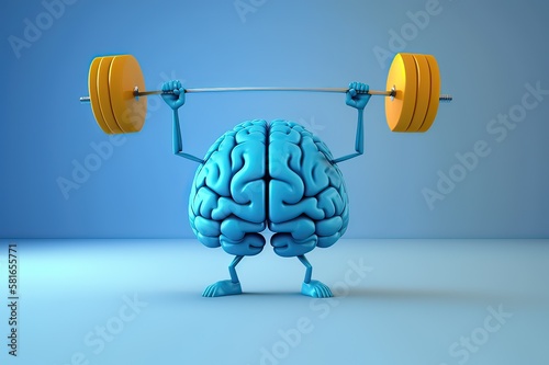 Intellectuals and Exercise: Brain with Barbells!. Photo generative AI photo