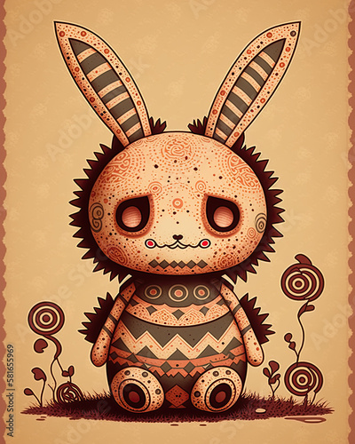 Whimsical Nightmare Bunny Scary Cute Easter Halloween Characters Generative AI photo