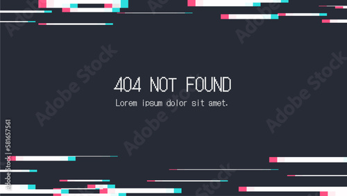 Glitched Speedlines Frame Template, Horizontal, Black Background