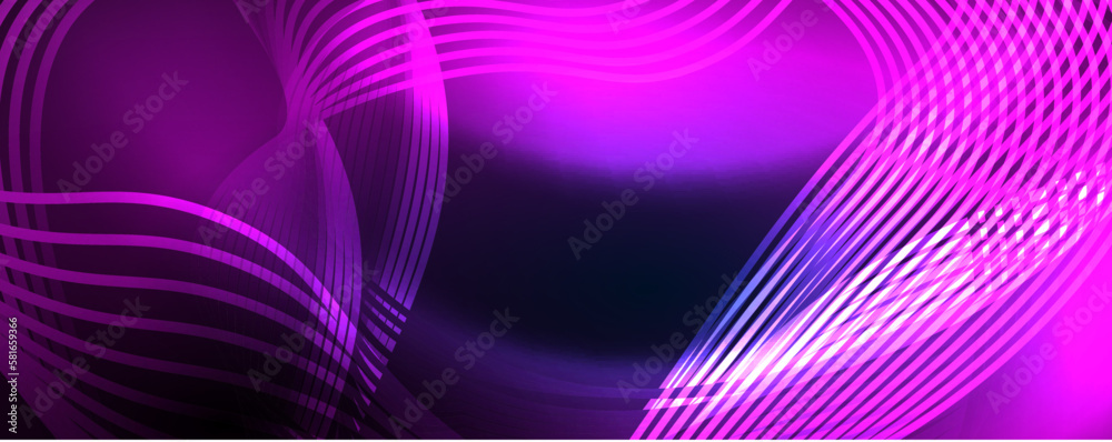 Techno neon wave lines, dynamic electric motion, speed concept. Templates for wallpaper, banner, background, landing page, wall art, invitation, prints Techno neon wave lines, dynamic electric motion, speed concept. Templates for wallpaper, banner, background, landing page, wall art, invitation, prints
