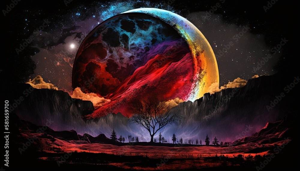a lunar eclipse, where the moon is partially obscured by the earth's