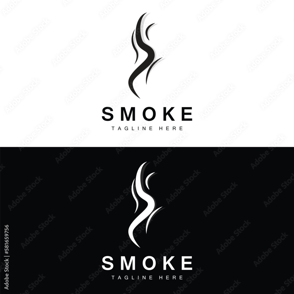 Obraz premium Steam Steam Logo Vector Hot Evaporating Aroma. Smell Line Illustration, Cooking Steam Icon, Steam Train, Baking, Smoking