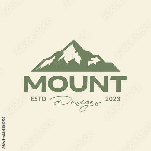 mountain panorama scenery hipster logo vector icon illustration symbol design template