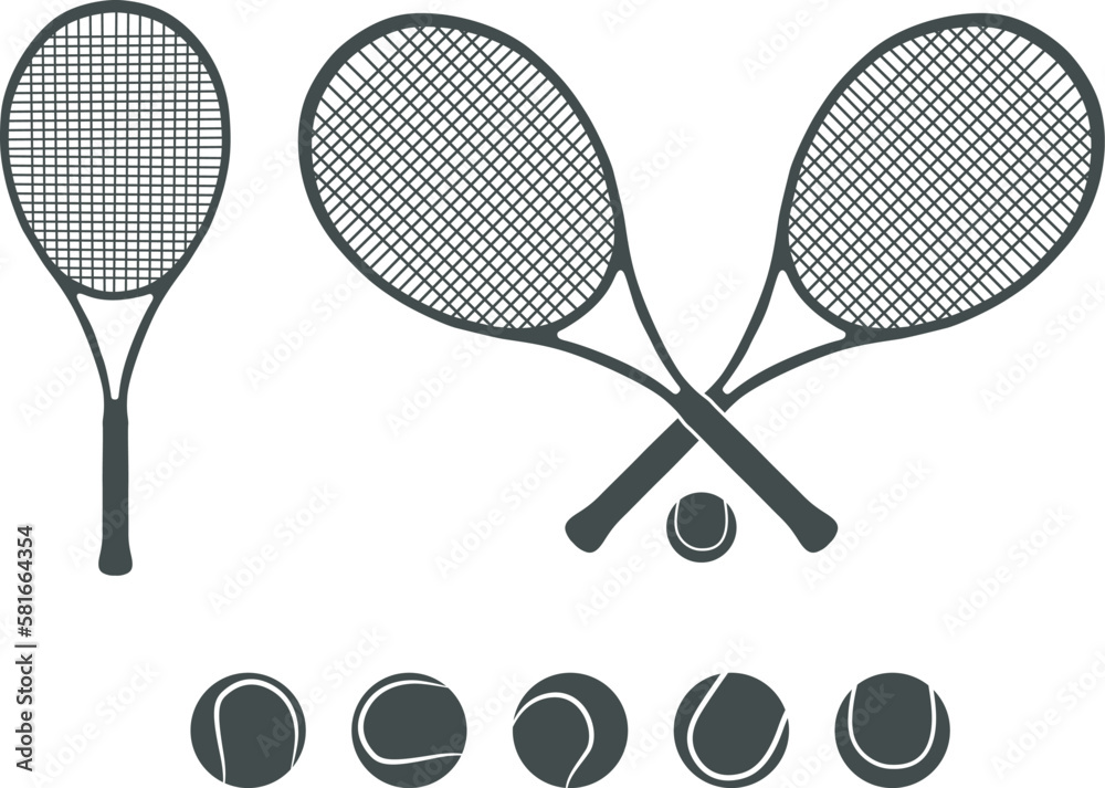 Tennis Racket Silhouette, Tennis bat svg, Tennis Racket Svg, Crossed