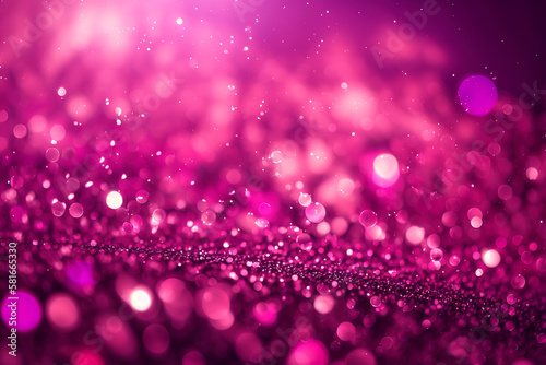 Shiny Pink Red Purple Glitter In Abstract Defocused Background - Space for copy - Christmas And New Year Texture. Generative AI