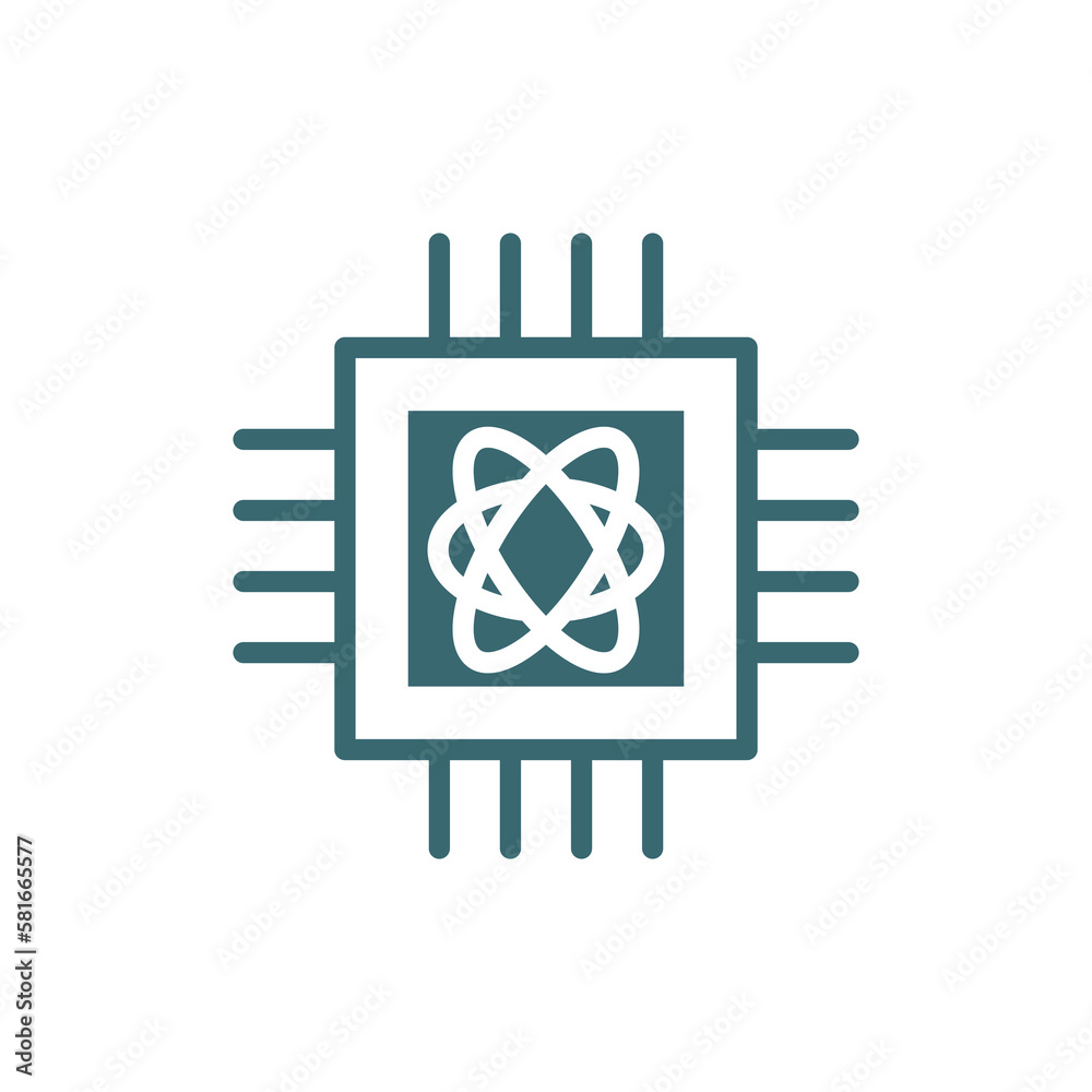 quantum computing icon. Filled quantum computing icon from ai and future technology collection. Glyph vector isolated on white background. Editable quantum computing symbol can be used web and mobile