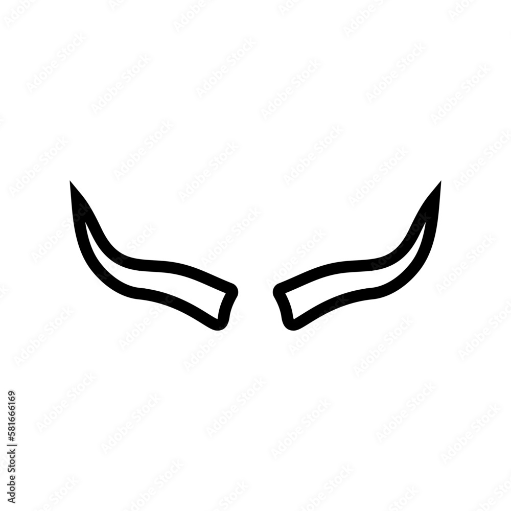 Fototapeta premium bull wildlife animal line icon vector illustration