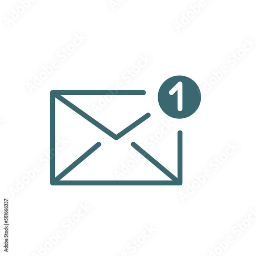 new email icon. Filled new email icon from education and science collection. Glyph vector isolated on white background. Editable new email symbol can be used web and mobile