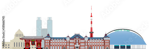 東京駅　名所　ビル　背景