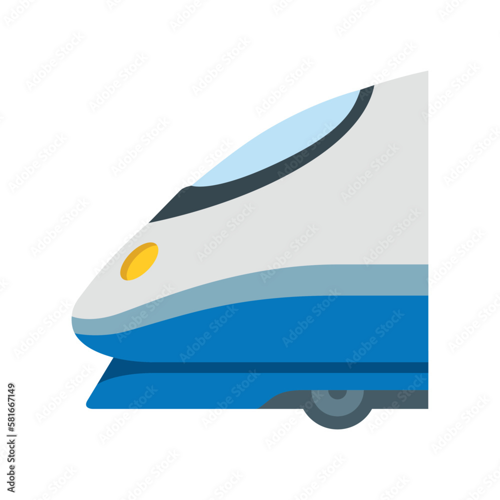 High-Speed Train Vector sign design. Isolated high speed train, designed to cover long distances at high speed.