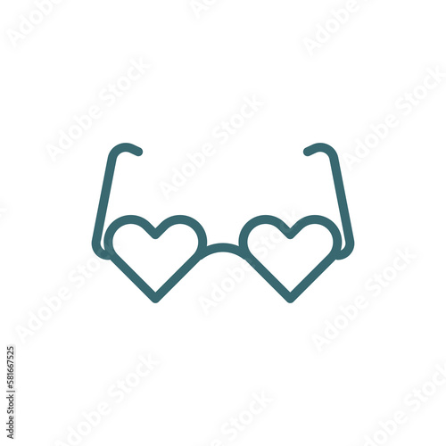 heart eyeglasses icon. Filled heart eyeglasses icon from fashion and things collection. Glyph vector isolated on white background. Editable heart eyeglasses symbol can be used web and mobile
