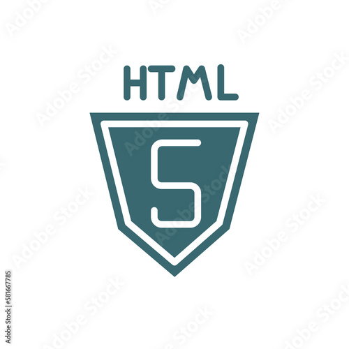 html5 icon. Filled html5 icon from information technology collection. Glyph vector isolated on white background. Editable html5 symbol can be used web and mobile