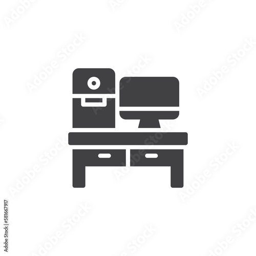 Workstation computer vector icon