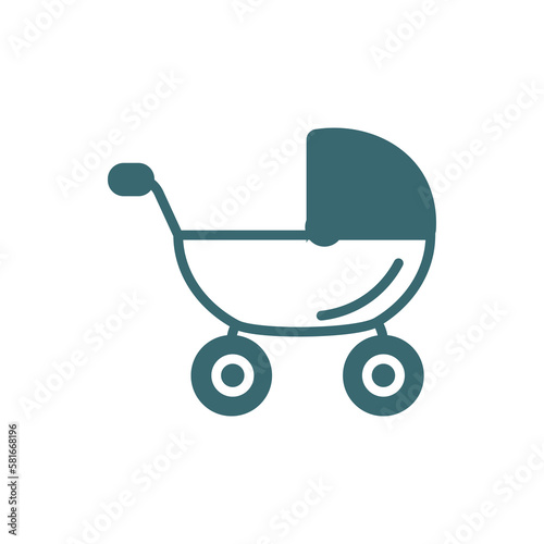 baby trolley icon. Filled baby trolley icon from transportation collection. Glyph vector isolated on white background. Editable baby trolley symbol can be used web and mobile