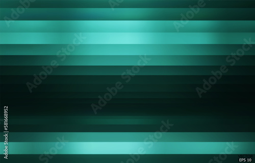 Green background. Abstract light green metal gradient. Shiny stripes texture background. Green geometric texture wall with light reflections. Purple wallpaper. 3D Vector illustration.