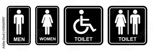 toilet sign printable public signage symbol man woman wc simple black minimalist restroom area