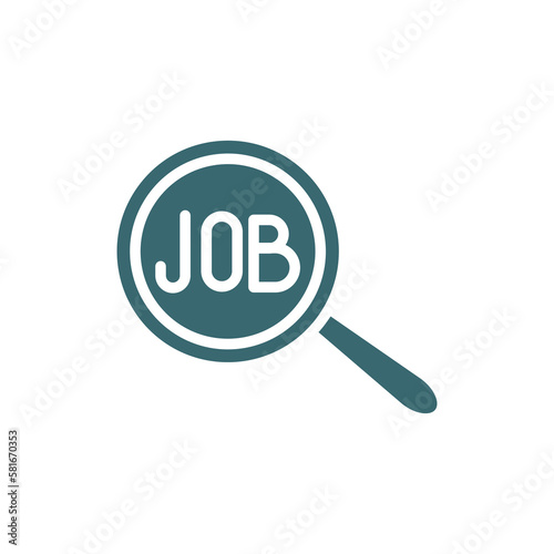 job search icon. Filled job search icon from Human Resources collection. Glyph vector isolated on white background. Editable job search symbol can be used web and mobile