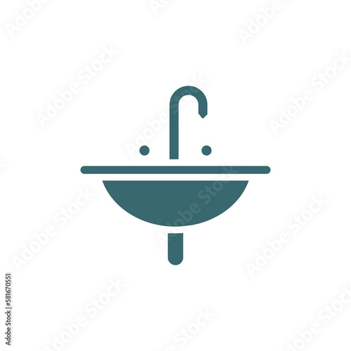 washbowl icon. Filled washbowl icon from Hygiene and Sanitation collection. Glyph vector isolated on white background. Editable washbowl symbol can be used web and mobile