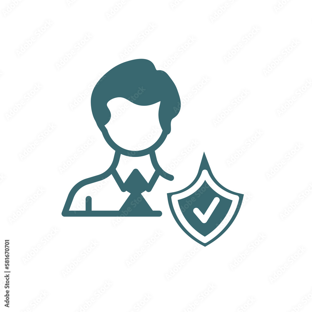 insurance agent icon. Filled insurance agent icon from Insurance and Coverage collection. Glyph vector isolated on white background. Editable insurance agent symbol can be used web and mobile