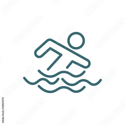 swimming figure icon. Filled swimming figure icon from sport and game collection. Glyph vector isolated on white background. Editable swimming figure symbol can be used web and mobile