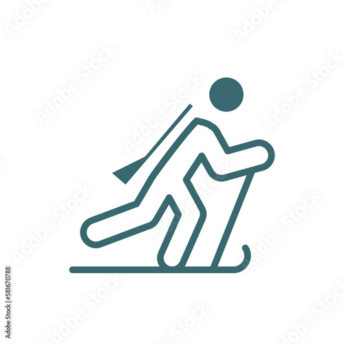 biathlon icon. Filled biathlon icon from sport and game collection. Glyph vector isolated on white background. Editable biathlon symbol can be used web and mobile