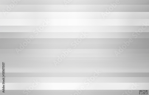 White background. Abstract light silver metal gradient. Shiny chrome stripes texture background. steel geometric texture wall with light reflections. White wallpaper. 3D Vector illustration.