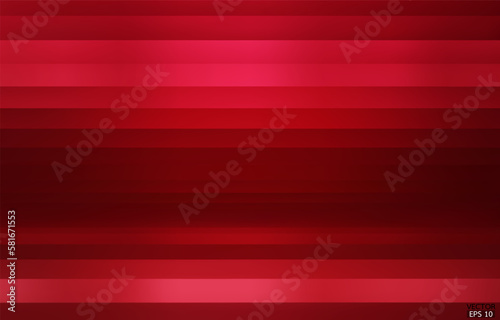 Red background. Abstract light red metal gradient. Shiny  stripes texture background. Red geometric texture wall with light reflections. Purple wallpaper. 3D Vector illustration.