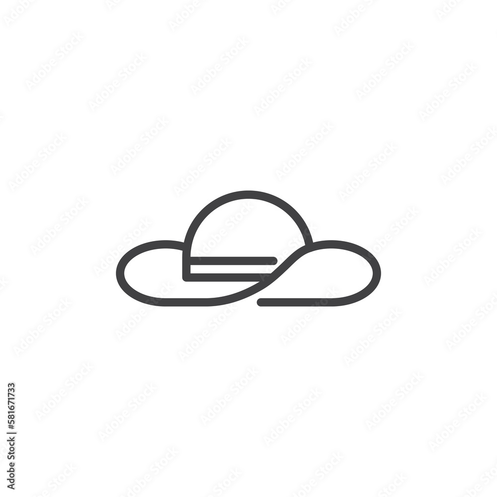 Pamela hat line icon Pamela hat line icon