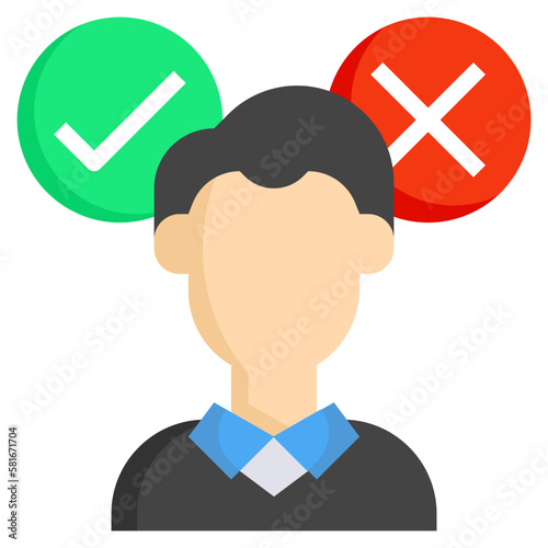 decision making flat icon,linear,outline,graphic,illustration