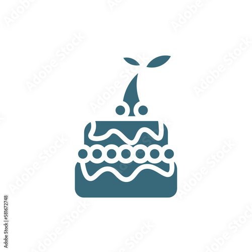 decorated cake icon. filled decorated cake icon from restaurant collection. flat glyph vector isolated on white background. Editable decorated cake symbol can be used web and mobile