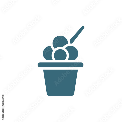 ice cream cup icon. filled ice cream cup icon from restaurant collection. flat glyph vector isolated on white background. Editable ice cream cup symbol can be used web and mobile