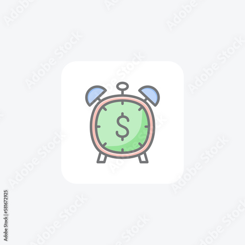 Alarm, clock, fully editable vector icon

