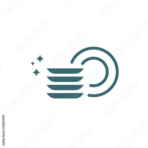 clean dishes icon. filled clean dishes, clean icon from cleaning collection. flat glyph vector isolated on white background. Editable clean dishes symbol can be used web and mobile