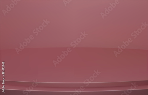 Abstract Luxury pink Background. Empty pink Gradient Room, Studio, Space. Curved stage used as a background for displaying your products.  3D vector Illustration.