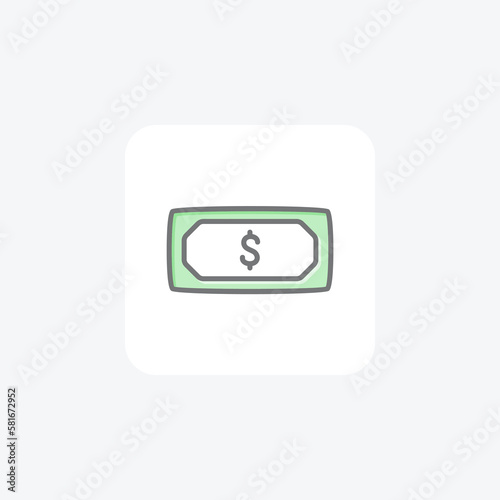 Dollar, cash fully editable vector icon