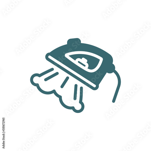 wiping iron icon. filled wiping iron, brush icon from cleaning collection. flat glyph vector isolated on white background. Editable wiping iron symbol can be used web and mobile