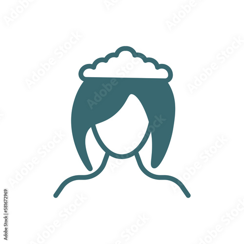 wiping woman head icon. filled wiping woman head, container icon from cleaning collection. flat glyph vector isolated on white background. Editable wiping woman head symbol can be used web and mobile