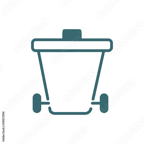 wiping trash can icon. filled wiping trash can, dustpan icon from cleaning collection. flat glyph vector isolated on white background. Editable wiping trash can symbol can be used web and mobile